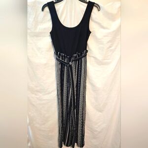 Lily Rose - Black & White Stripe Pant Jumpsuit - (XS)